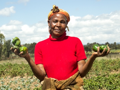 Woman holding pepper